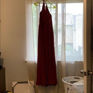 Amsale “Daryn” Bridesmaid Dress in Ruby